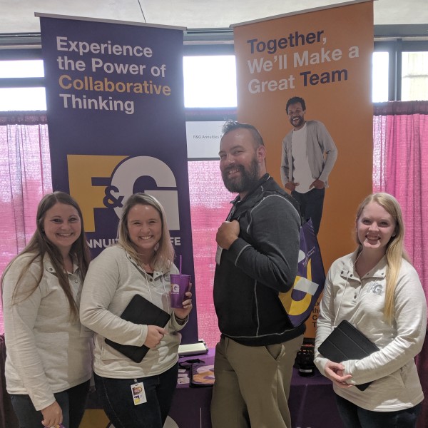 F&G Employees at career fair booth
