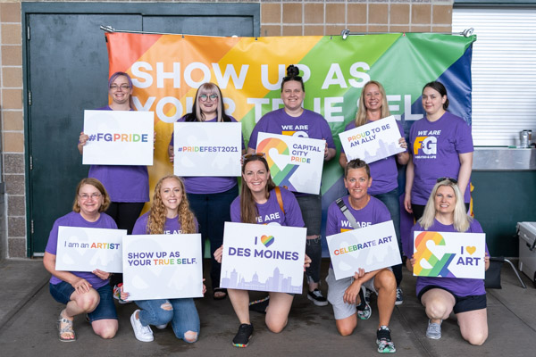 F&G Employees volunteering at the Pride Pet Parade