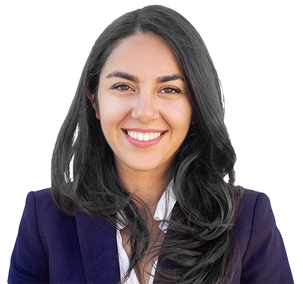 Younger woman in purple blazer